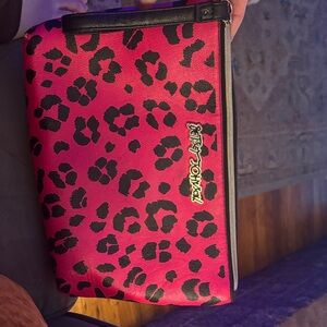 Betsey Johnson Vibrant Pink Leopard Cosmetic Bag